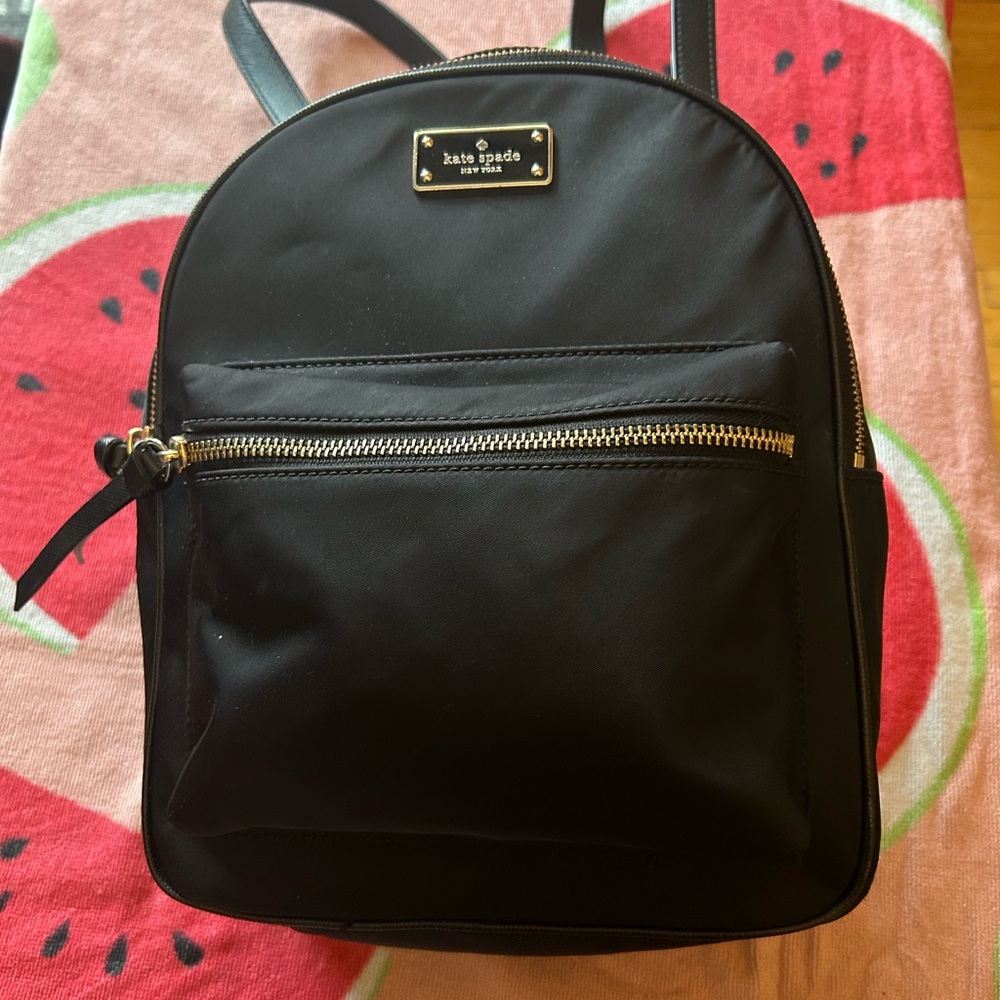 Kate Spade Black Nylon Backpack